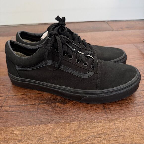 VANS Old Skool Black Black Men Size 8 Low Shoes Sneakers - Picture 2 of 7
